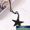 Korean Trend Black Pentagram Pendant Necklace Women's Fashion Sweater Long Necklace Wedding Party Jewelry Gifts