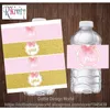 Custom Princess Butterfly Pink Polka Dots Gold Water Bottle Wine Labels Candy Bar Wrapper Baby Shower Birthday Party Decoration 211109