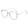 2021 Ultralight TR90 Glasses Literary Retro Frame Men Women Comfortable and Fashionable Anti-blue Light Flat Mirror High Quality with Box