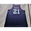 00980098Rare basketbal jersey mannen jeugd vrouwen vintage marineblauw larry finch geel maat S-5XL Custom Elke naam of nummer