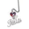 Hip Hop glacé Zircon personnalisé lettre photo pendentif or argent plaqué bricolage mémoire médaille commémorative collier 249Z