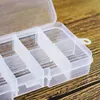 Shipping Adjustable 10 Compartment Plastic Clear Storage Box For Jewelry Earring Tool Container 630 V2