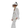 Fashion Bridal Slim Fit Blazer Suits Long Sleeve Bride Wedding Outfits Leisure Evening Party Wear (Jacket+Pants)