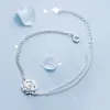 MloveAcc Authentique 925 Pivoine Fleur Charme Chaîne Lien Femmes Bracelets Bijoux En Argent Sterling Pulseira