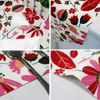 Chemins de table modernes fleur coureur géométrique imprimé lin coton drapeau pour la fête de mariage décoration de la maison de noël 210709