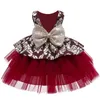 Peuter Meisje Doop Jurk Baby Verjaardag Jurken voor S Kids Wedding Party Wear Infant Doopjurken 210508