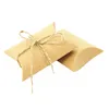 Mode chaud mignon papier Kraft oreiller boîte-cadeau de mariage faveur cadeau bonbons boîtes papier cadeau sacs LJE10574