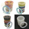 2021 Colorful Girls Women Rubber Coil Hair Ties Spiral Shape Hair Ring Bands Ponytail Holders Accessories8287012
