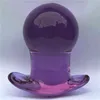 紫色のクリスタル50mmラージバットプラグ膣ボールガラスディラタドールアナルディルドビーズプロスタタマッサージバットプラグゲイセックス2111301738535