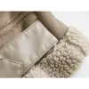 Vintage zagęścić i zachowaj ciepłe w zimie futro faux z paskiem mody z długim rękawem z kieszeniami Płaszcz eleganckie kobiece topy 210507