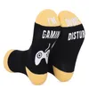 Calzini da uomo Uomo Donna Novità Luminosi Detti divertenti Crew Glow In The Dark Non disturbare I Am Gaming Lettere in gomma Calze333x