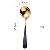 Ice Cream dessert Spoons Candy handle Coffee Spoon Gold Stainless steel Kitchen bar Flatware tableware RH1630