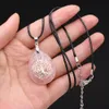 Tree of life pattern Reiki Healing Crystal Pendant Energy Waterdrop Stone Quartz rope Necklaces Fashion Women Men Jewelry Wholesale