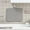 Kitchen Dish Drying Mats for Counter Top Suction Tableware Cup Bowl Drain Pad Dry Matter Control Desktop Placemat Report Mat & Pads