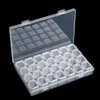 28 Slots Clear Plastic Nail Art Decoration Storage Container Organizers for Nails Glitter Rhinestone Crystal Earrings Jewelry Beads Small Accessories