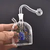 Beautiful dolphin glass oil burner bong pyrex thick glass smoking water pipe recycler honeycomb bong with glass oil burner pipes and hose