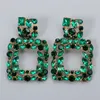 Fashion Full Rhinestone Drop Earrings For Women Bijoux Shiny Square Drop Crystal Dangle Earrings Jewelry Gifts