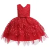 Verão Infantil Embeiiders Princesas Tutu Vestido Crianças Elegante Lace Sem Mangas Vestidos Flor Meninas Casamento Aniversário Festa Vestido Q0716