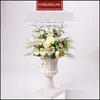 装飾的な花の花輪のお祝いパーティー用品家ホームガーデネウロープスタイルテーブルセンターボールロードリード人工フロアセンターピースWeddi