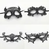 2021 Women Masquerade Black Lace Mask, Veil Queen Eye Mask Halloween Mardi Gras Party för Sexy Lady Girl (stereotyper)