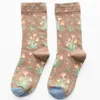 Nya Kvinnor Lång Sock Gaiters Cartoon Print Creative Fashion Personifierad Novelty Men Kvinnor Strumpor Vinter Varm Bekväm Bomull Strumpor