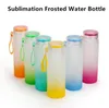 500ml Sublimation Frosted Vattenflaska Frostad Glasmugg Matt Glas Juice Flaska Transparent Tom Sublimation Tumbler Resemugg 500ml Gradient Färg