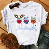 T-shirt feminina Zogankin engraçado Natal vidros de vinho tops moda meninas camisetas unisex casual manga curta preta