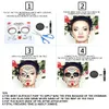 12 Pack Halloween Makeup Maskers Stickers Set, Dag van de Dode, Tijdelijke Gezicht Tattoo voor Cosplay Kostuum Masquerade Party Props Adult, Floral Skeleton Pattern