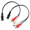 Ljudkablar 3,5 mm jackpluggkvinna till 2 RCA kvinnlig stereo y splitteradapterkabel f￶r PC Mp3 CD -spelare