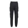 Y demo techwear casual vrouwen vrachtbroek sjerpen hoge taille zakken volledige lengte trekkoord broek vrouwelijke mode kleding q0802