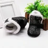 2021 Winter Baby Boy Girl Sequin Snow Boots with Plush Ball Infant Anti-slip Toddler Shoes Newborn Cotton Shoe Children Shoes G1023