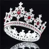 Diadèmes ronds de luxe et couronnes bijoux de cheveux de mariage diadème du roi royal diadème en cristal étincelant ornements de tête de performance X0625