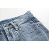 Lente hoge taille jeans vrouwen blauwe chique potlood broek zoom gespleten losse retro ontspanning straat rechte overgronden broek 210515