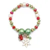 Beaded Strands 2022 Christmas Bracelet Charms Jewelry Colorful Snowflake Tree Pendent Beads For Kids Wholesale Gift Trend Kent22