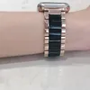 Luxe roestvrijstalen schildpad shell harsband Smart Strap Armband voor Apple Watch Series 2 3 4 5 6 7 SE iwatch 38mm / 40mm / 41mm / 44mm / 45mm