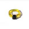 Resin Akrylowe pierścienie Diamentowe Vintage Plastic Ring Ring Ring Kolorowe Palce Pierścień Biżuteria Moda Unikalny Kwadratowy Klejnot Ring Rysunek Akcesoria