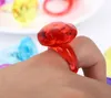 Ringen Doorzichtig plastic Mode-sieraden Acryl Sieraden Speelring Rond Enorme diamantvorm Kleurrijk Prinses Doen alsof Gekleurd Schattenjacht Rekwisieten Feestcadeau voor mama