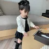 Dziewczyny Sukienka Jesień Zima Koreański Styl Baby Kierunki Kwadratowa Neck Black Party Cute Dzieci Odzież Princess 210625