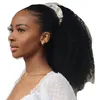 Magic 4b 4c Afro Kinky Curly Ponytails Extensions One Piece Mongolian Clip In Human Hair Extension Ponytails Natural Black 140g