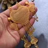 Dubai sieraden sets gouden ketting oorbel set voor vrouwen Afrikaanse hart Frankrijk bruiloft 24 k sieraden Ethiopië bruids geschenken