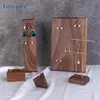 Porte-clou auriculaire solide en bois de noyer noir, support de rangement pour boucles d'oreilles, support de rangement pour bijoux à domicile, présentoir pour bracelets et bagues