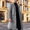 Heren Jassen Britse stijl Jacket Effen Kleur Lange Heren en Jassen Modieuze Warm Wollen Overjas Mannen Top Chaquetas Hombre