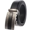 New Men'S Fashion Black Classic Business Automatic Buckle Leather Belt For Men'S Pants
