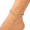 Bracelet pour femmes bracelet glacé des chevilles de liaison cubaine bracelets gold argenté rose diamant en diamant à la cheville de cheville bijoux de chaîne de carrosserie 668 Q24214869