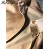 Msfancy Letnie Satynowe Koszulka z długim rękawem Damska Bandaż Design Luźna Bluzka Mujer Side Split Vintage Topy 210604