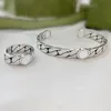 2021 luxe Bracelet Femmes Hommes en acier inoxydable couple lettre bracelet bague bijoux de mode Saint Valentin cadeau pour petite amie accessoires