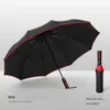 Masculino y femenino de alta calidad Automático Doble refuerzo Super grande plegable paraguas de protector solar Diez paraguas de hueso 210320