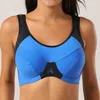 Soutien-gorge de sport à séchage rapide sans doublure à armatures antichoc Gym Top Sport Brassier sans couture réglable Fitness Femmes Soutien-gorge Bleu Noir 90 C E 210623