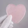 Dente di sega a forma di cuore Quarzo rosa Gua Sha Strumento di massaggio Massaggiatore di pietra di cristallo naturale per la cura degli occhi Viso Raschietto di giada Bellezza Salute9670797