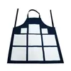 Linen Sublimation Blank Household Kitchen Apron Fashion Jiugongge Heat Transfer Half Length Sleeveless Aprons DIY Gift Supplies